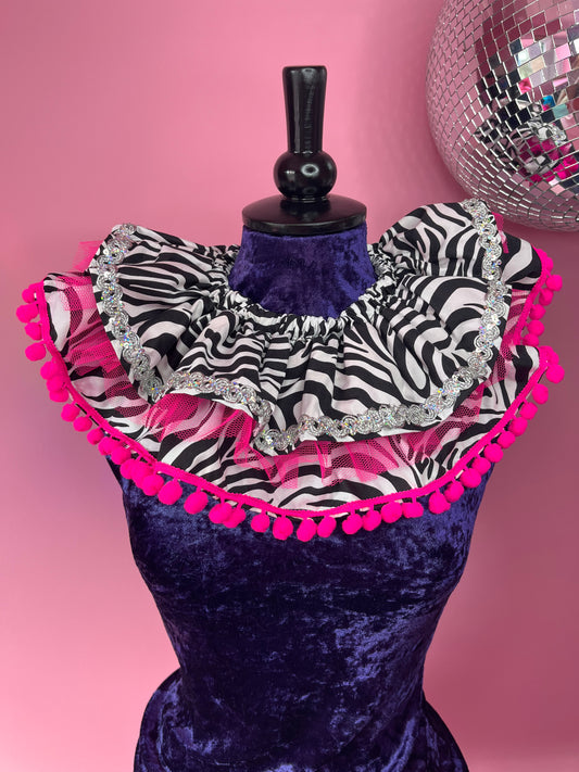 Hot Pink Zebra Ruff