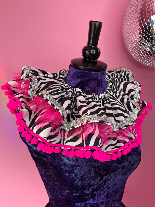 Hot Pink Zebra Ruff