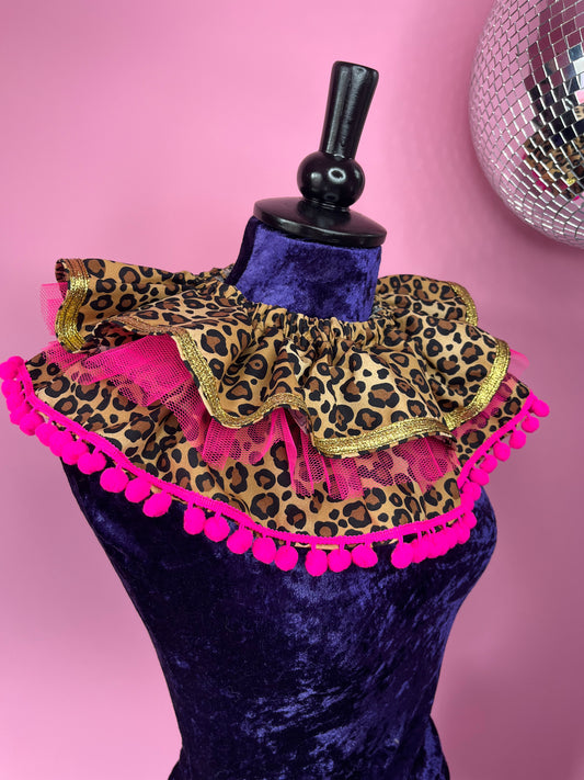 Hot Pink Leopard Ruff